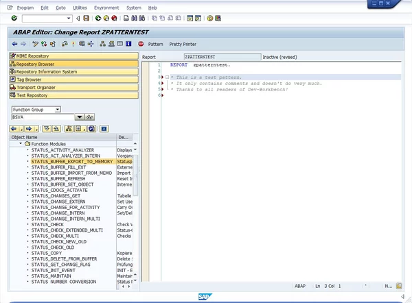 ABAP Workbench Tricks #1: Using Patterns to Speed Up Your Coding