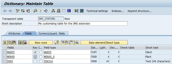 Sap Img With Custom Objects, What Is Custom Table In Sap